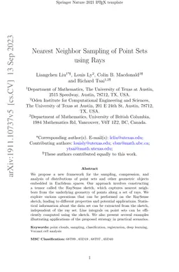 Nearest Neighbor Sampling of Point Sets using Rays