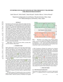 Invertible DNN-based nonlinear time-frequency transform for speech
  enhancement