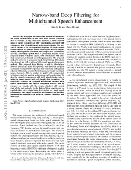 Narrow-band Deep Filtering for Multichannel Speech Enhancement