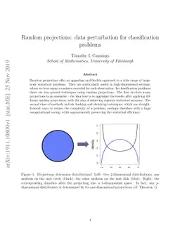 Random projections: data perturbation for classification problems