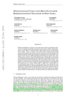 Disentangled Cumulants Help Successor Representations Transfer to New
  Tasks