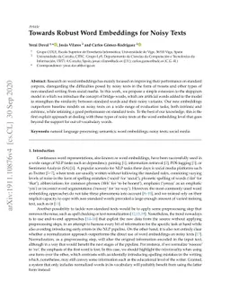 Towards robust word embeddings for noisy texts