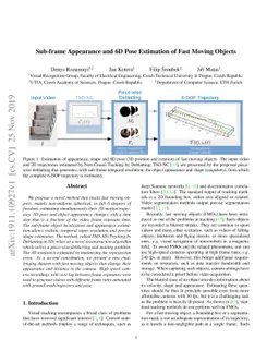 Sub-frame Appearance and 6D Pose Estimation of Fast Moving Objects