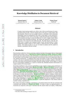Knowledge Distillation in Document Retrieval