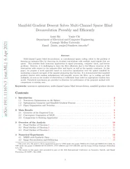 Manifold Gradient Descent Solves Multi-Channel Sparse Blind
  Deconvolution Provably and Efficiently