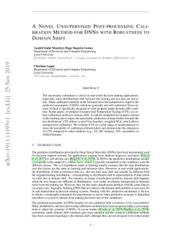 A Novel Unsupervised Post-Processing Calibration Method for DNNS with
  Robustness to Domain Shift