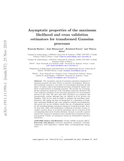 Asymptotic properties of the maximum likelihood and cross validation
  estimators for transformed Gaussian processes
