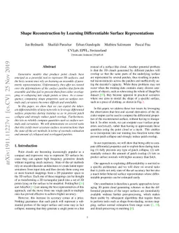 Shape Reconstruction by Learning Differentiable Surface Representations