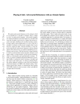 Playing it Safe: Adversarial Robustness with an Abstain Option