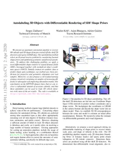 Autolabeling 3D Objects with Differentiable Rendering of SDF Shape
  Priors