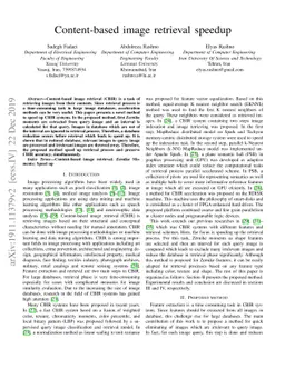 Content-based image retrieval speedup