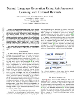 Natural Language Generation Using Reinforcement Learning with External
  Rewards