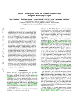 Neural Latent Space Model for Dynamic Networks and Temporal Knowledge
  Graphs