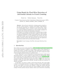 Using Depth for Pixel-Wise Detection of Adversarial Attacks in Crowd
  Counting