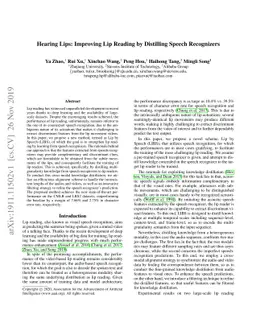 Hearing Lips: Improving Lip Reading by Distilling Speech Recognizers