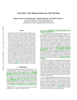 FairyTED: A Fair Rating Predictor for TED Talk Data