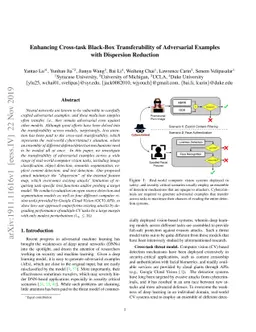 Enhancing Cross-task Black-Box Transferability of Adversarial Examples
  with Dispersion Reduction