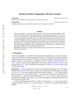 Solving Traveltime Tomography with Deep Learning