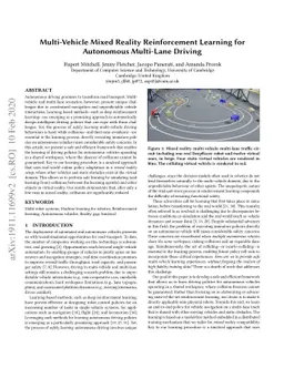 Multi-Vehicle Mixed-Reality Reinforcement Learning for Autonomous
  Multi-Lane Driving