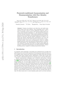 Password-conditioned Anonymization and Deanonymization with Face
  Identity Transformers