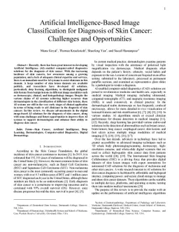 Artificial Intelligence-Based Image Classification for Diagnosis of Skin
  Cancer: Challenges and Opportunities