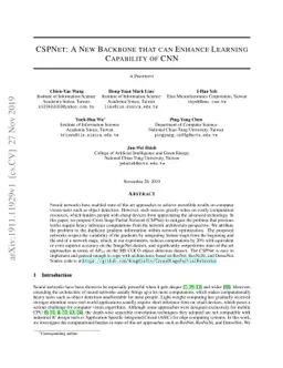 CSPNet: A New Backbone that can Enhance Learning Capability of CNN