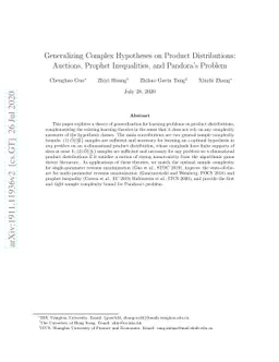 Generalizing Complex Hypotheses on Product Distributions: Auctions,
  Prophet Inequalities, and Pandora's Problem