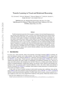 Transfer Learning in Visual and Relational Reasoning