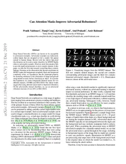 Can Attention Masks Improve Adversarial Robustness?