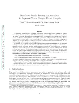 Benefits of Jointly Training Autoencoders: An Improved Neural Tangent
  Kernel Analysis