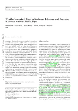 Weakly-Supervised Road Affordances Inference and Learning in Scenes
  without Traffic Signs