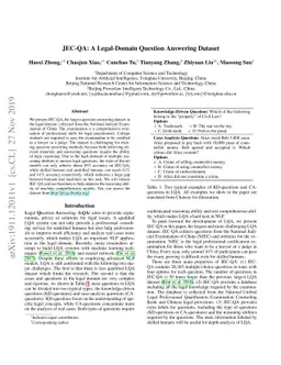 JEC-QA: A Legal-Domain Question Answering Dataset