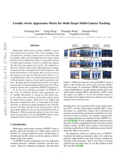 Locality Aware Appearance Metric for Multi-Target Multi-Camera Tracking