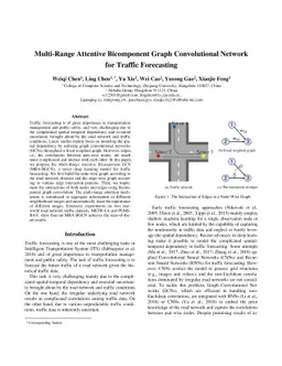 Multi-Range Attentive Bicomponent Graph Convolutional Network for
  Traffic Forecasting