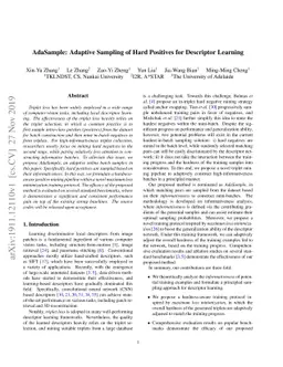 AdaSample: Adaptive Sampling of Hard Positives for Descriptor Learning
