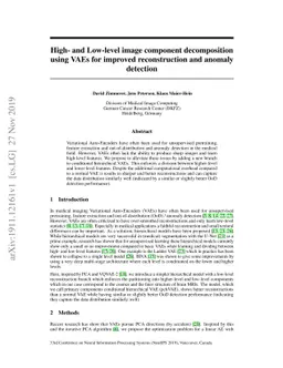High- and Low-level image component decomposition using VAEs for
  improved reconstruction and anomaly detection