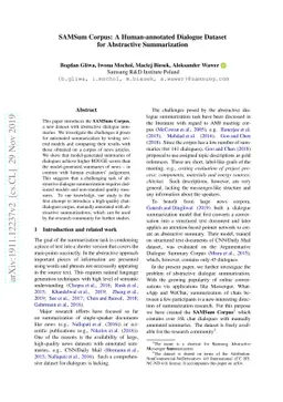 SAMSum Corpus: A Human-annotated Dialogue Dataset for Abstractive
  Summarization