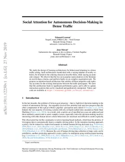 Social Attention for Autonomous Decision-Making in Dense Traffic