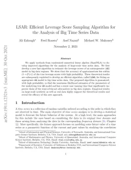 LSAR: Efficient Leverage Score Sampling Algorithm for the Analysis of
  Big Time Series Data