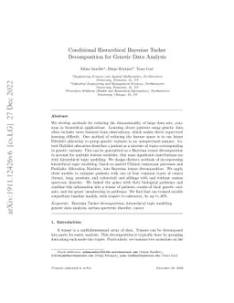 Conditional Hierarchical Bayesian Tucker Decomposition for Genetic Data
  Analysis