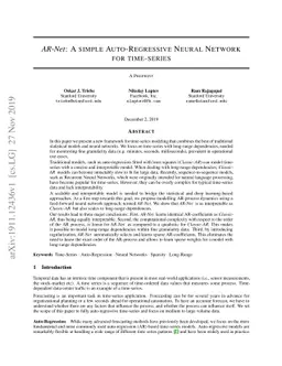 AR-Net: A simple Auto-Regressive Neural Network for time-series