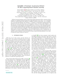 QubitHD: A Stochastic Acceleration Method for HD Computing-Based Machine
  Learning