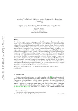 Learning Multi-level Weight-centric Features for Few-shot Learning