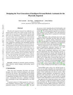 Designing the Next Generation of Intelligent Personal Robotic Assistants
  for the Physically Impaired