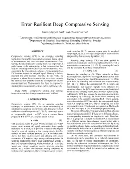Error Resilient Deep Compressive Sensing