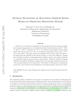 Optimal Estimation of Bacterial Growth Rates Based on Permuted Monotone
  Matrix