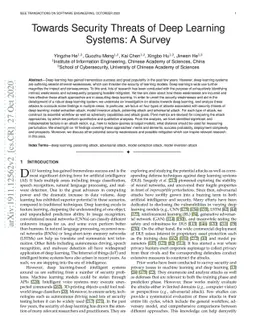Towards Security Threats of Deep Learning Systems: A Survey