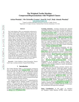 The Weighted Tsetlin Machine: Compressed Representations with Weighted
  Clauses