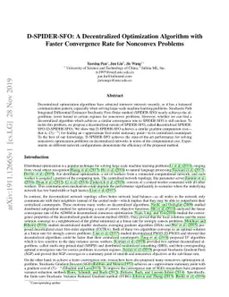 D-SPIDER-SFO: A Decentralized Optimization Algorithm with Faster
  Convergence Rate for Nonconvex Problems
