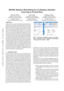 RETRO: Relation Retrofitting For In-Database Machine Learning on Textual
  Data